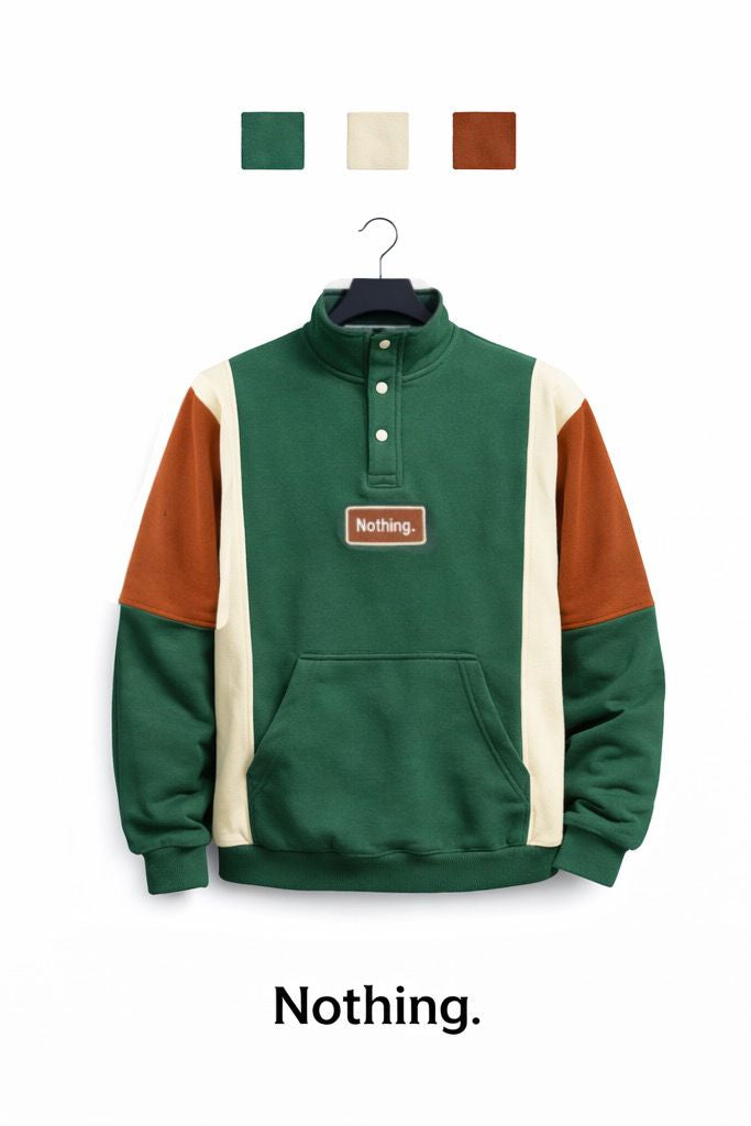 QUARTER BUTTON SWEATER "Nothing"