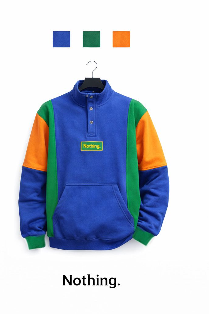 QUARTER BUTTON SWEATER "Nothing"