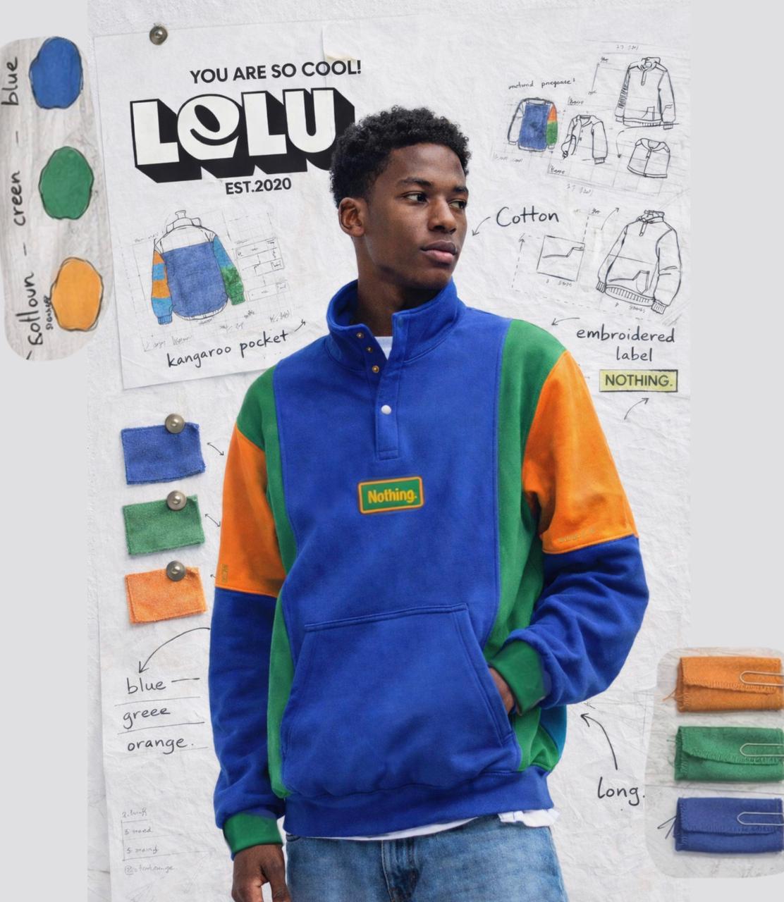 QUARTER BUTTON SWEATER "Nothing"